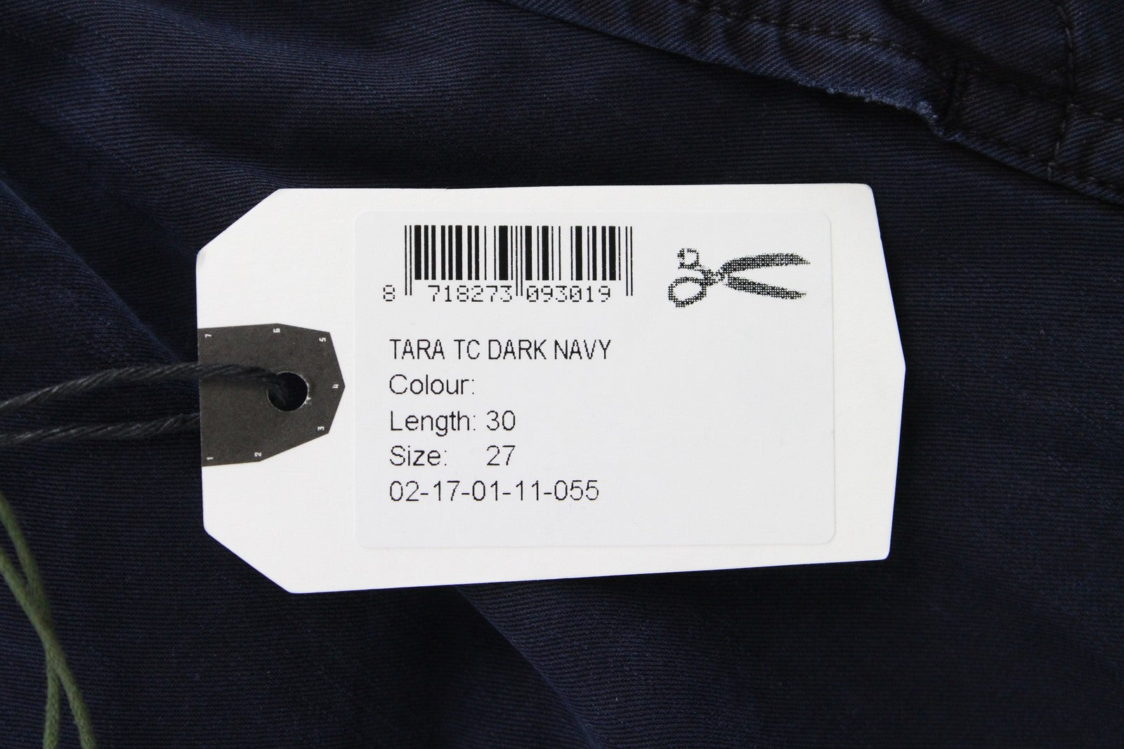 DENHAM Tara moteriškos W27/L30 tamsiai mėlynos medvilnės mišinio kelnės su keliomis kišenėmis 