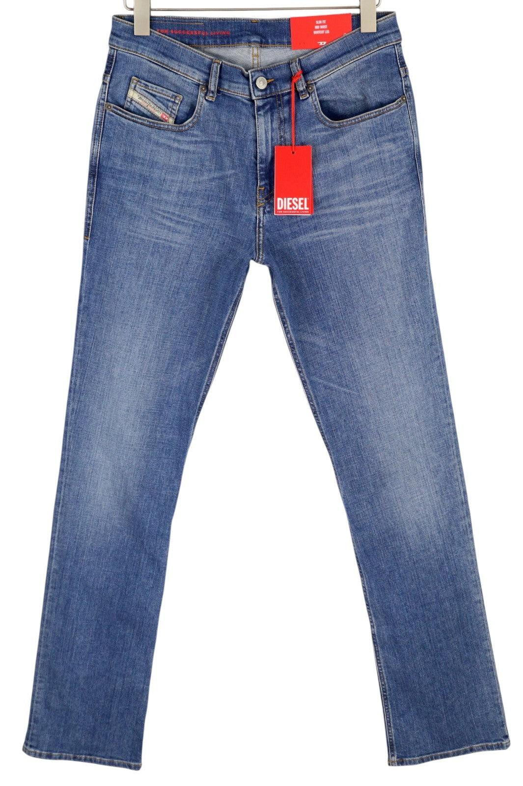 DIESEL 2021-NC 09D47 vyriški džinsai W31/L32 Slim Fit, plataus kirpimo, vidutinio juosmens, skalbti 