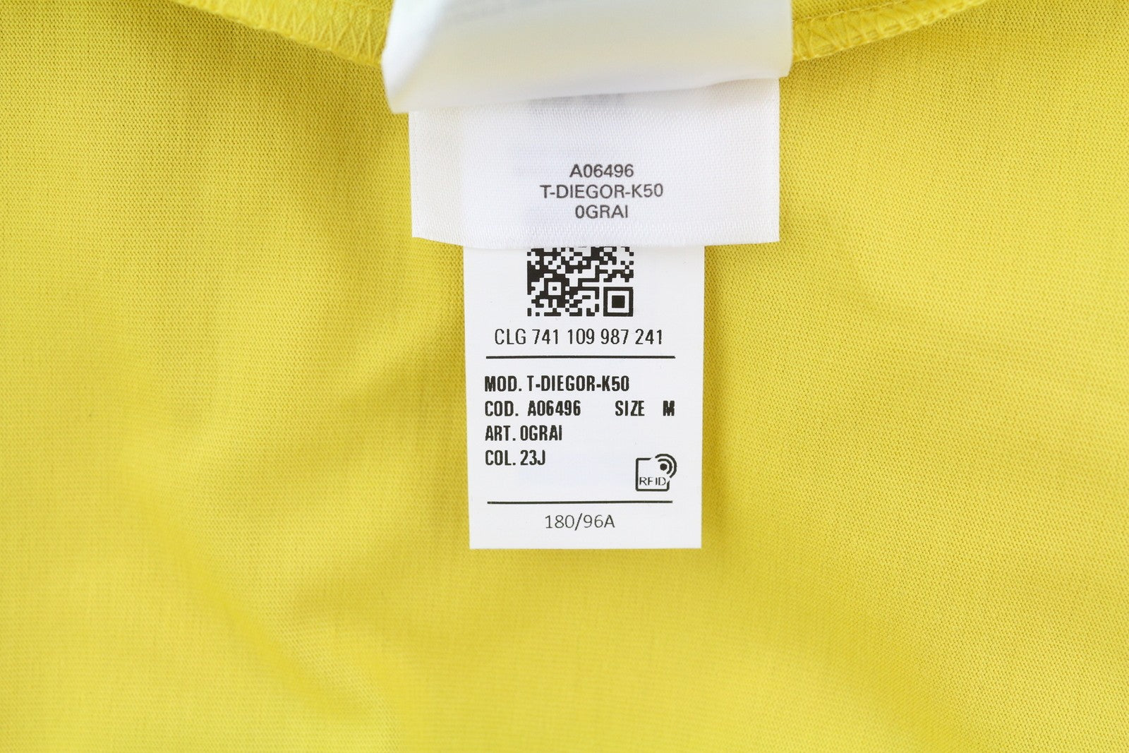 DIESEL T-Diegor-K50 vyriški marškinėliai M, geltoni, trumpomis rankovėmis, apvalia kaklo iškirpte, trikotažo medvilnė