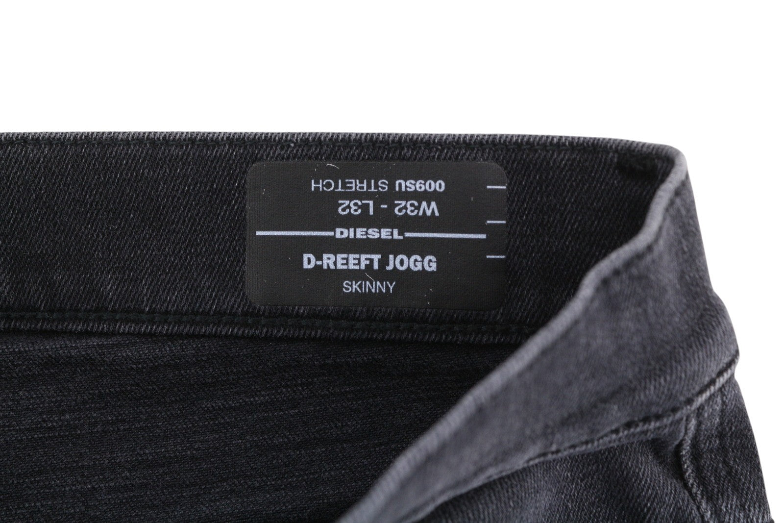 DIESEL D-Reeft Jogg 009SU vyriški džinsai W32/L32 aptempti, tamprūs, skalbti, tamsūs. 