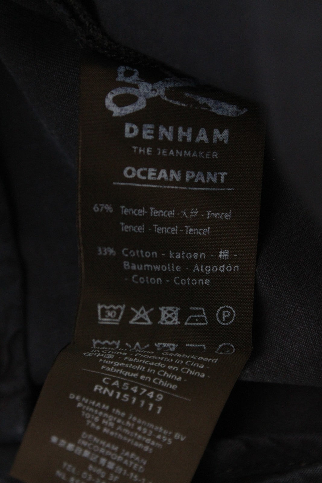 DENHAM Ocean moteriškos XS dydžio tamsiai mėlynos medvilnės mišinio chino vienspalvės klostuotos kelnės 