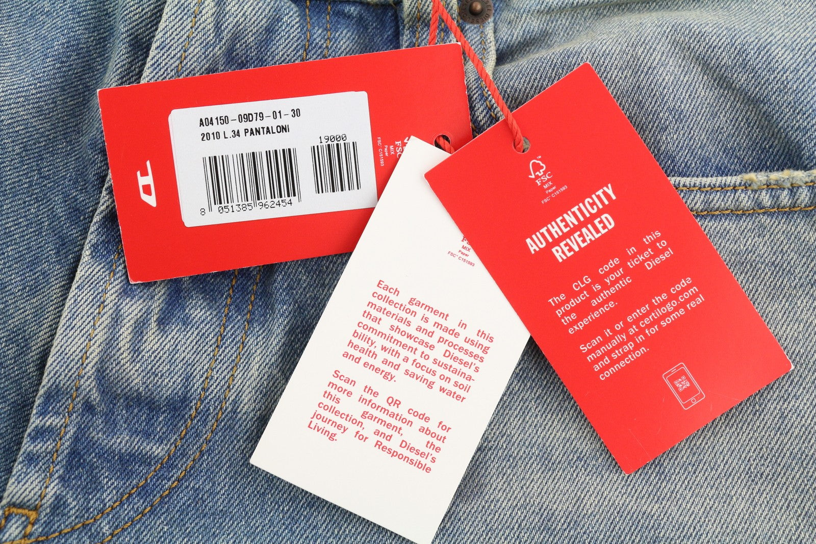 DIESEL 2010 09D79 Men Jeans W30/L34 Loose Fit Straight Leg Mid Waist RRP€250