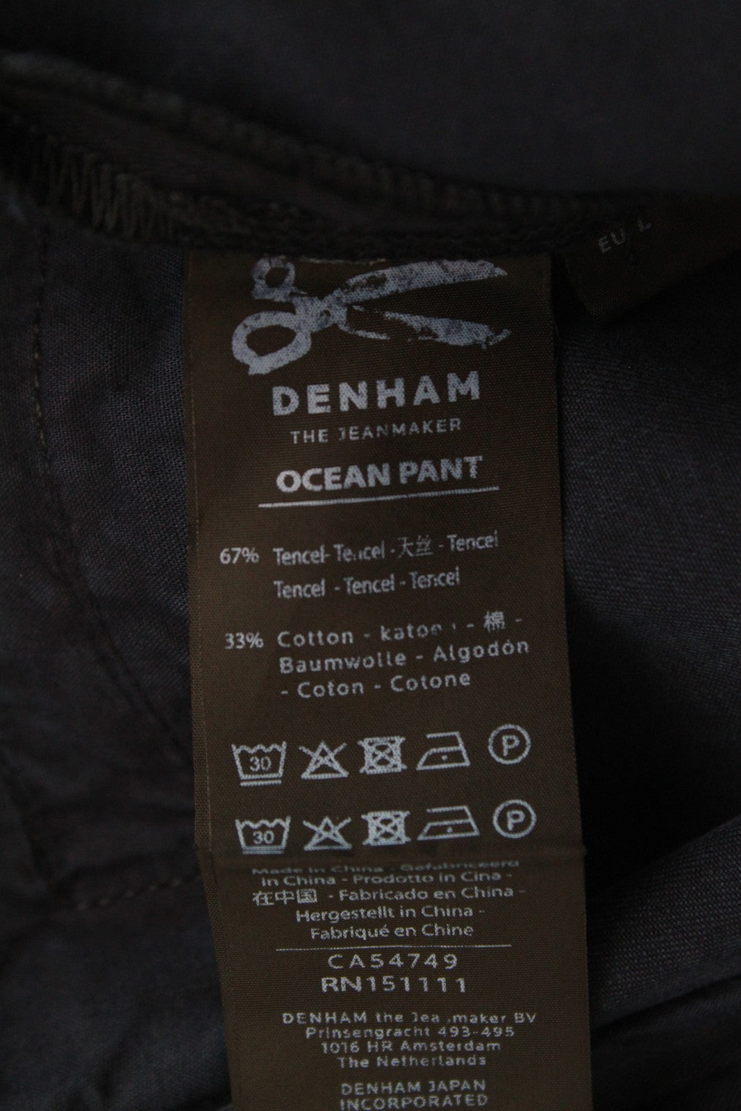 DENHAM Ocean moteriškos S dydžio tamsiai mėlynos medvilnės mišinio vienspalvės klostuotos priekinės laisvalaikio chino kelnės 