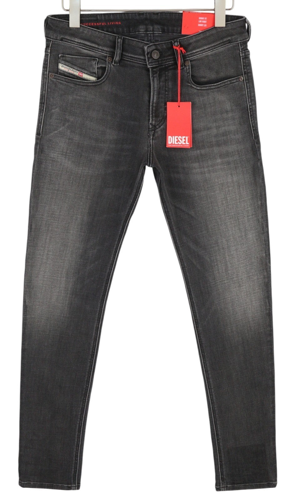 DIESEL 1979 Sleenker 0EIAG Men Jeans W32/L32 Skinny Fit Low Waist Washed Denim