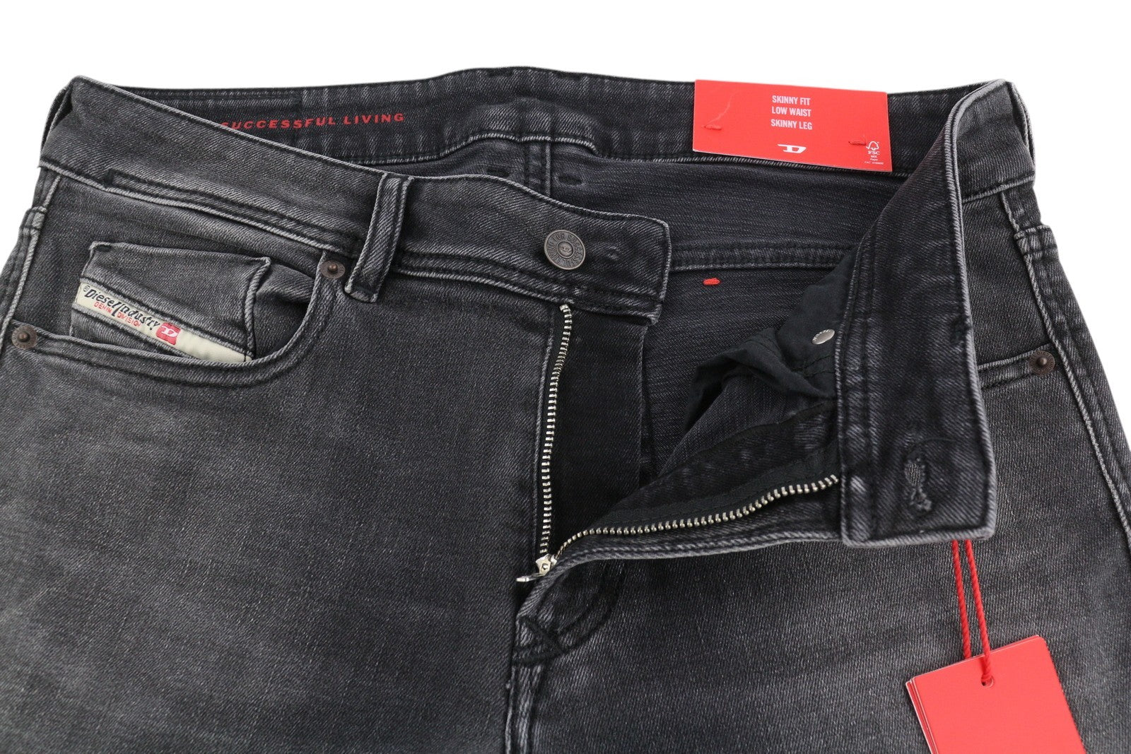 DIESEL 1979 Sleenker 0EIAG Men Jeans W32/L32 Skinny Fit Low Waist Washed Denim