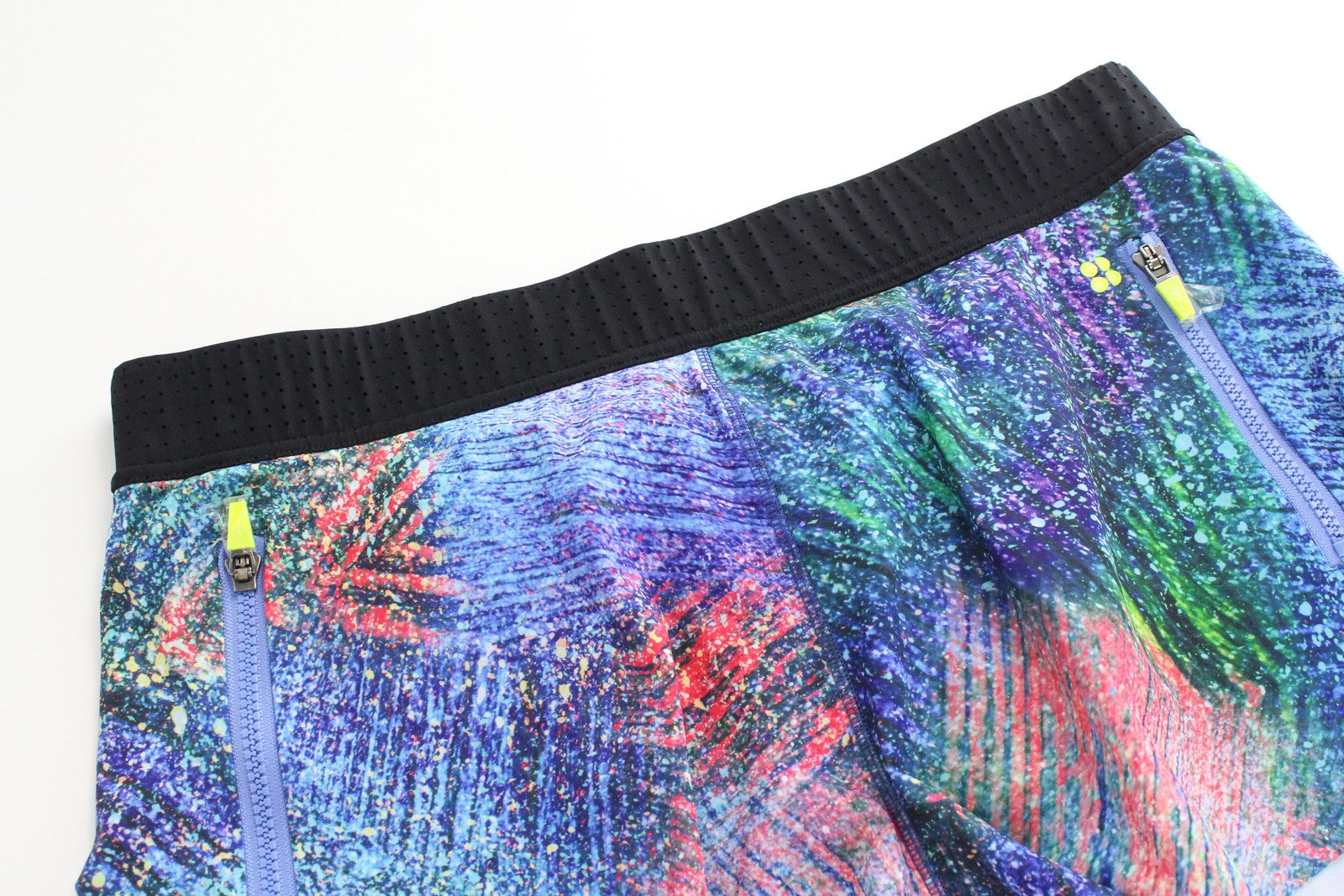 „SWEATY BETTY“ trigubo šuolio moteriški L dydžio mėlyni tamprūs marginti sportiniai šortai 