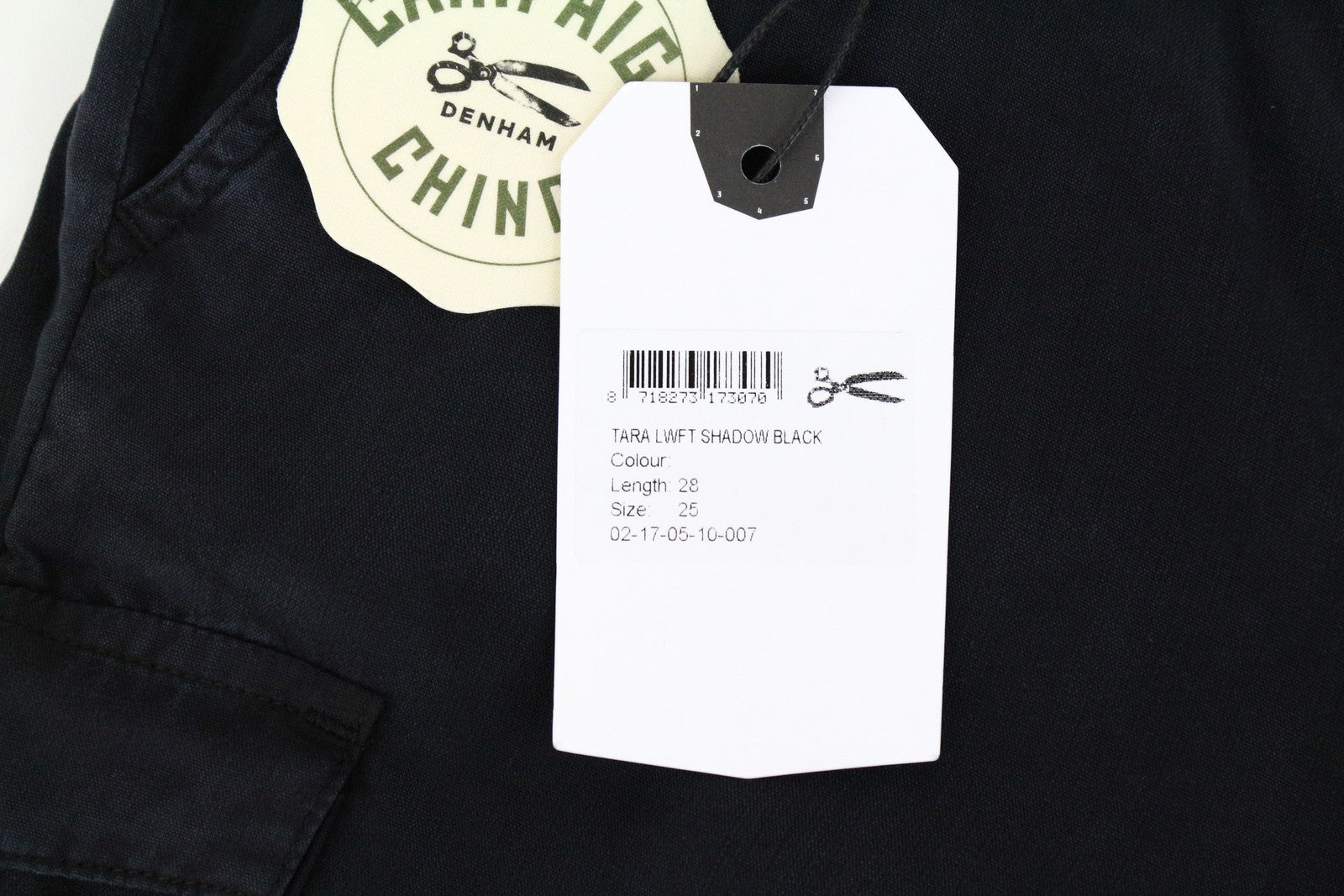 DENHAM Tara Women's Cargo Trousers W25/L28 Shadow Black Thin Zipped Lightweight