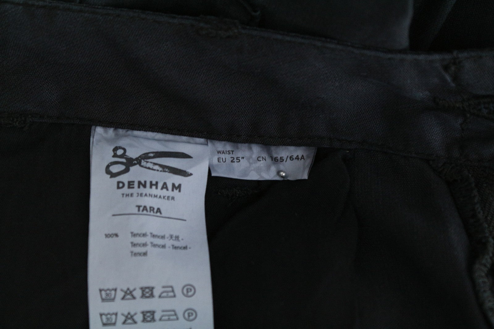 DENHAM Tara Women's Cargo Trousers W25/L28 Shadow Black Thin Zipped Lightweight