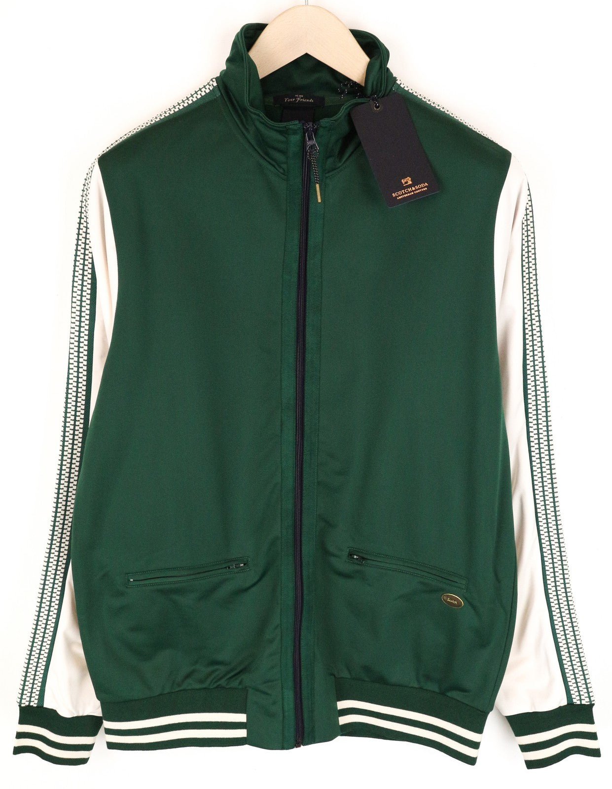 SCOTCH &amp; SODA vyriškas džemperis su aukštu kaklu, žalias, klasikinio stiliaus, XL dydžio 