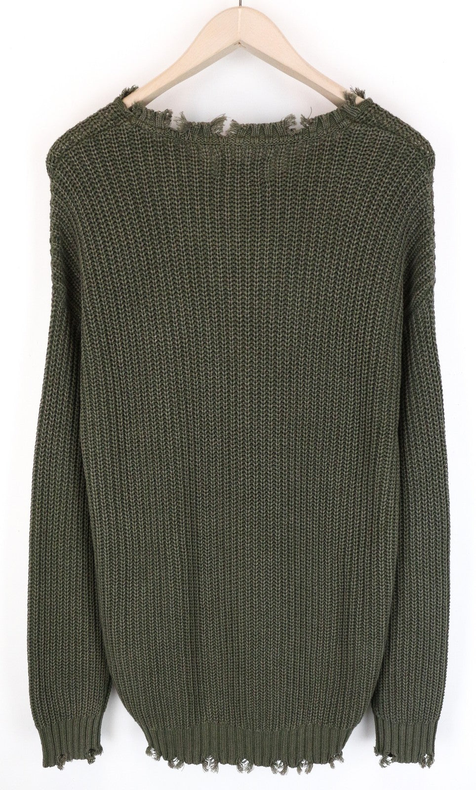 REPLAY vyriškas XL dydžio žalias ilgomis rankovėmis megztinis iš grynos medvilnės 