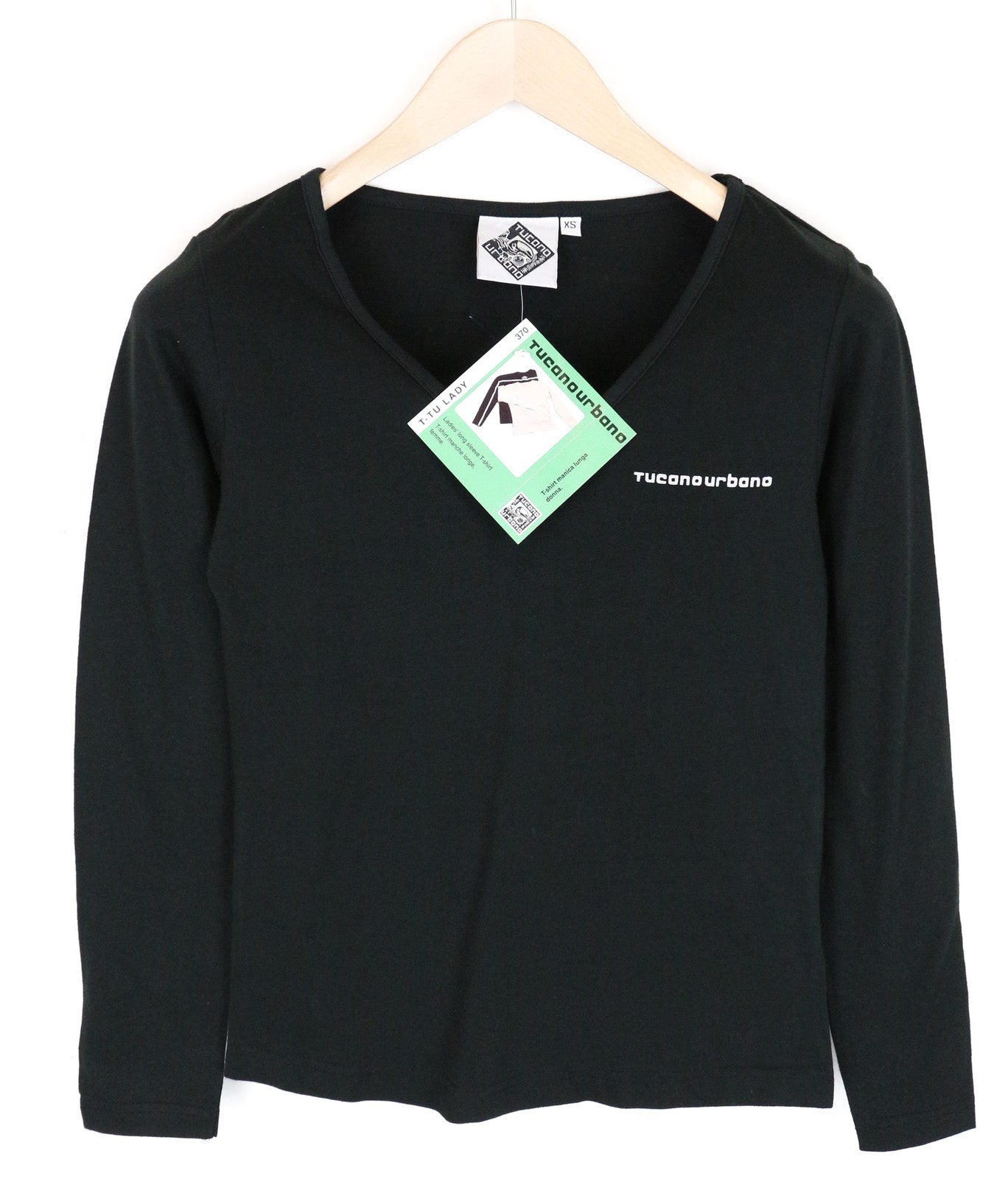 TUCANO URBANO T-Tu Lady Women's V-neck Black Cotton Pullover Tee XS