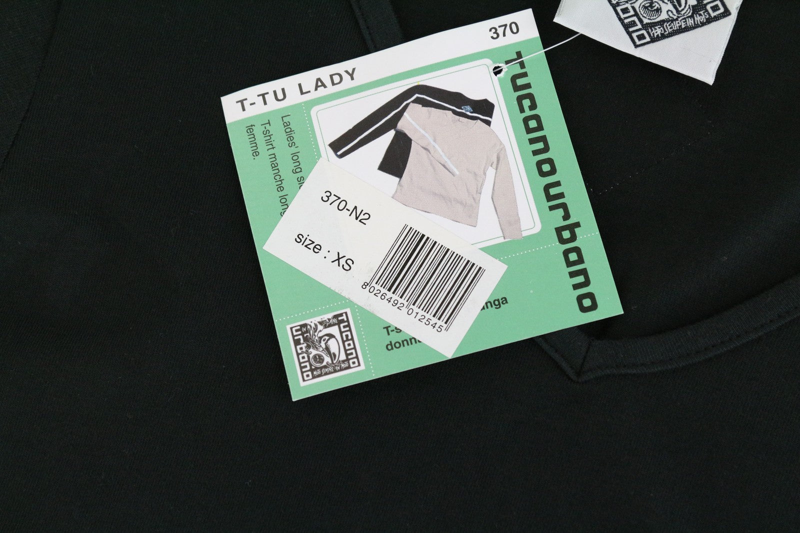 TUCANO URBANO T-Tu Lady Women's V-neck Black Cotton Pullover Tee XS