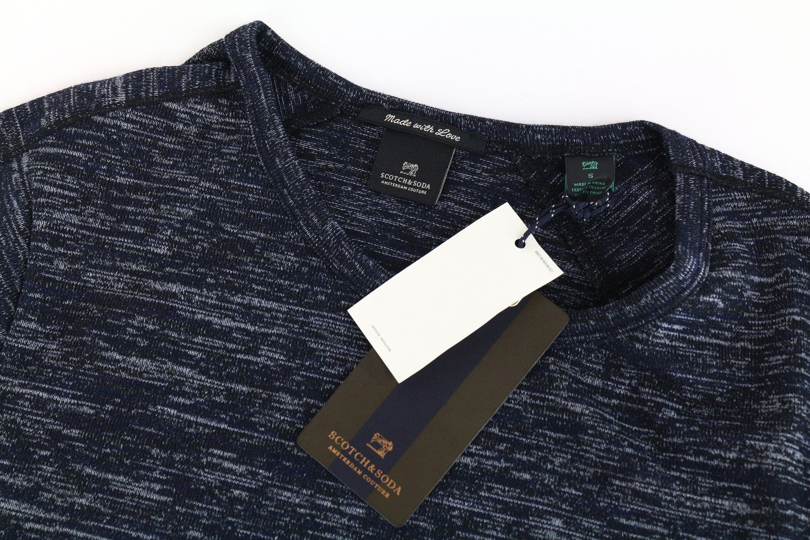 SCOTCH & SODA Ams Couture Men's T-Shirt S Dark Navy Cotton Blend Short Sleeve