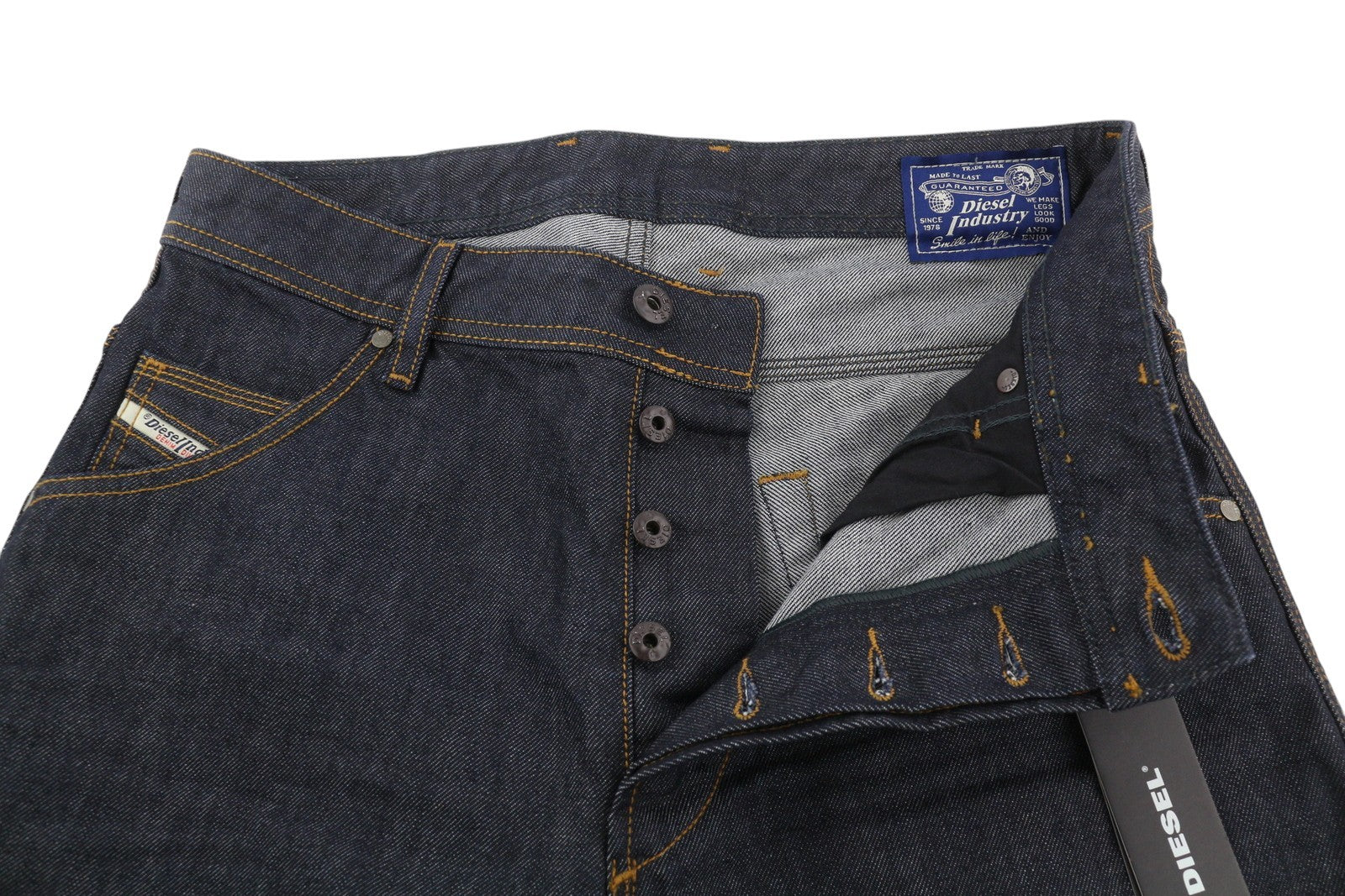 DIESEL Kroshort R8E50 vyriški šortai W29 džinsinis tamsiai mėlynas su sagomis laisvalaikio stiliumi 