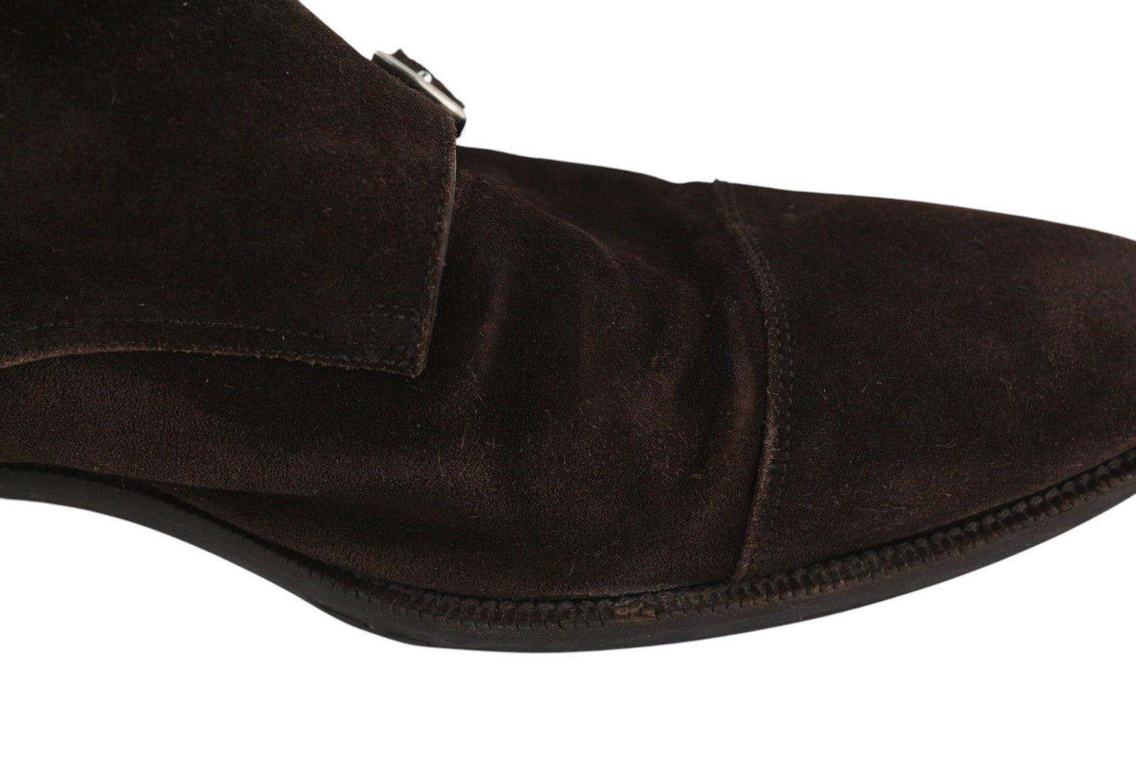 „SUITSUPPLY“ vyriški formalūs batai, EU44, rudi, zomšiniai, odiniai, kvadratinės nosies, dvigubi „Monk“ batai 