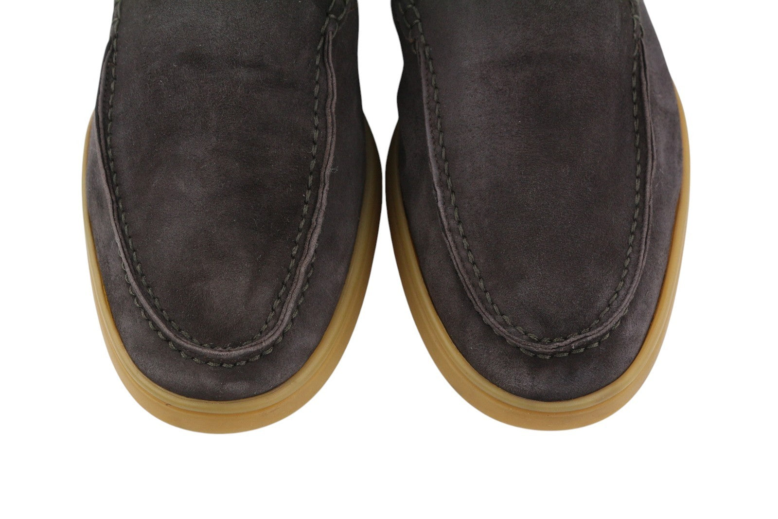 SUITSUPPLY vyriški laisvalaikio batai EU42 rudi zomšiniai odiniai migdolų nosys užsegami logotipu 