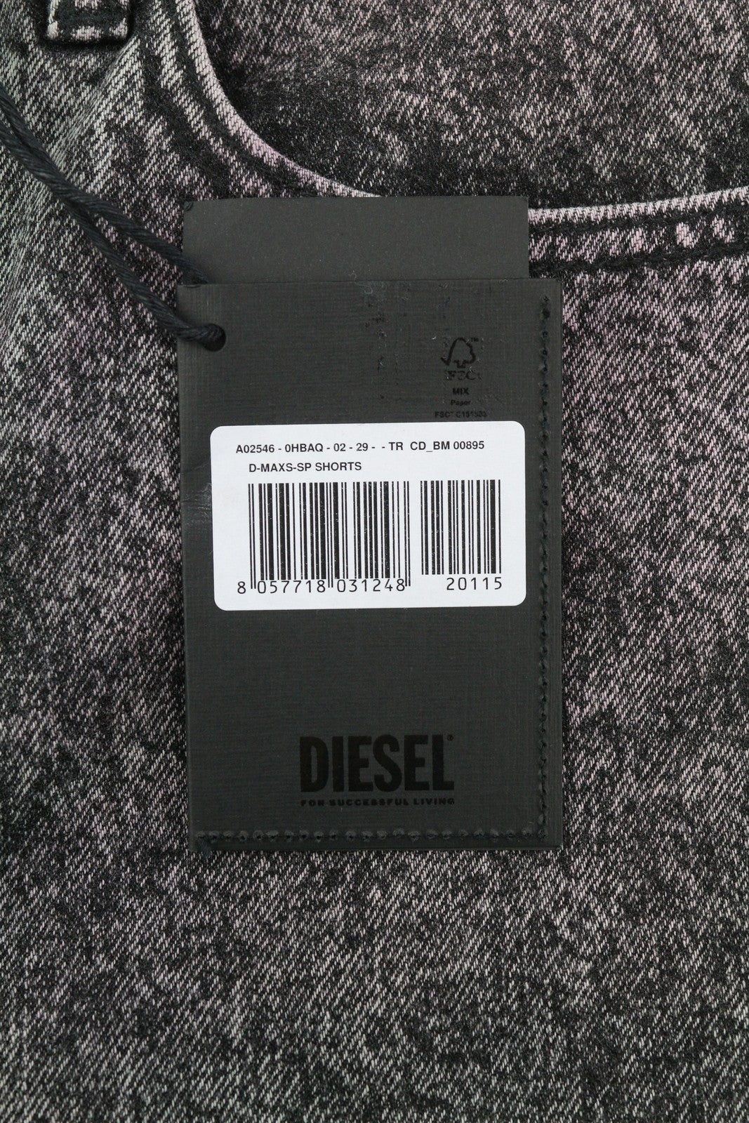 DIESEL D-Maxs-Sp vyriški šortai W29, juodi džinso spalvos, marmurinės išvaizdos, išskalbtos sagos, RRP 150 € 