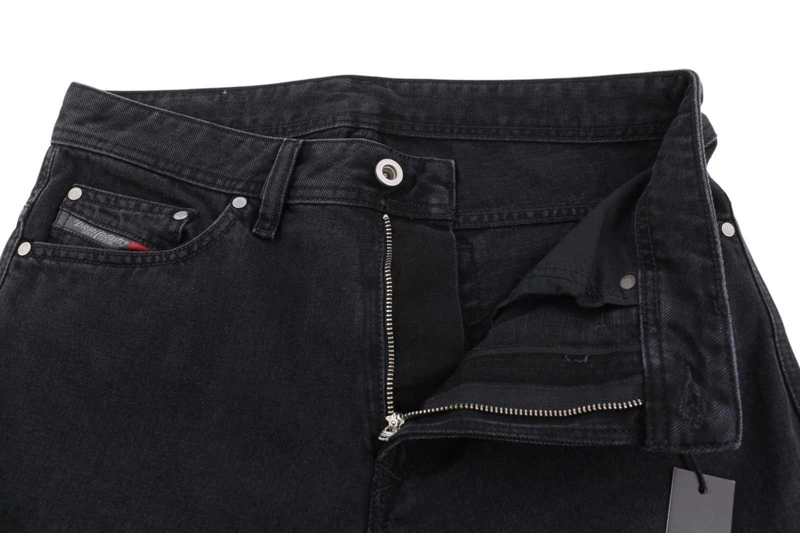 DIESEL Thashort R98V4 Men Shorts W28 Denim Black Zip Fly Pockets Logo Casual