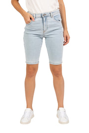 DIESEL De-Ginny 0EGAH moteriški šortai W26 džinso mėlyna spalva su išblukimo efektu ir užtrauktuku, rekomenduojama mažmeninė kaina 150 € 