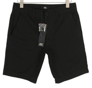 DIESEL Pertold Men Shorts W30 55DSL Chino Black Zip Fly Pockets Logo Casual