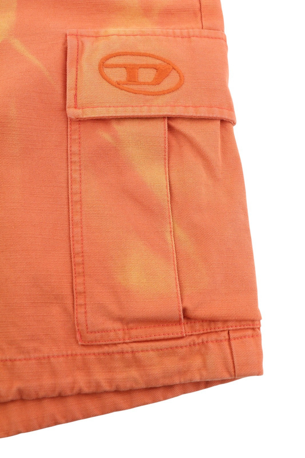 DIESEL P-Atlan Men Shorts W32 Cargo Orange Fade Effect Patch Pockets RRP€100