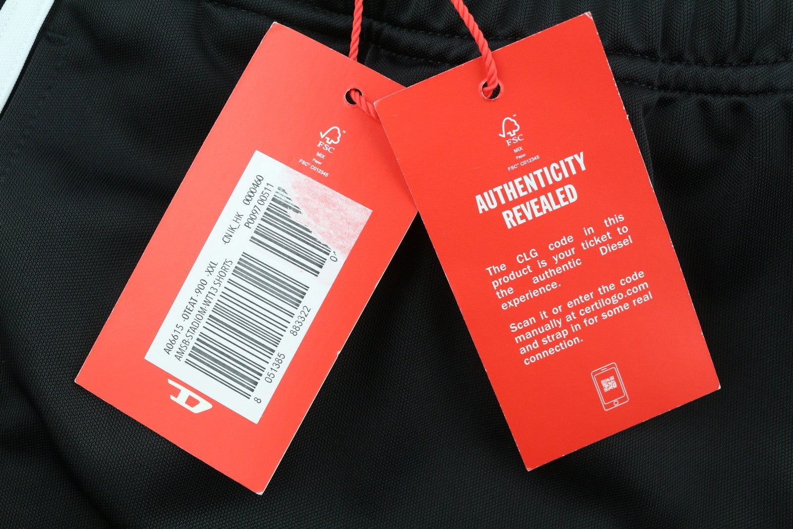 DIESEL Amsb-Stadiom-WT13 vyriški šortai, 2XL, 55DSL, sportinis, juodos spalvos, RRP100