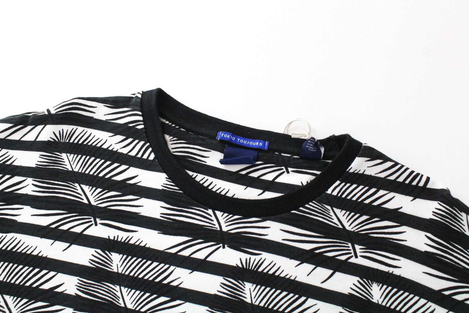 SCOTCH & SODA Ams Couture Men's Black White Cotton Striped Anti Fit Tee M