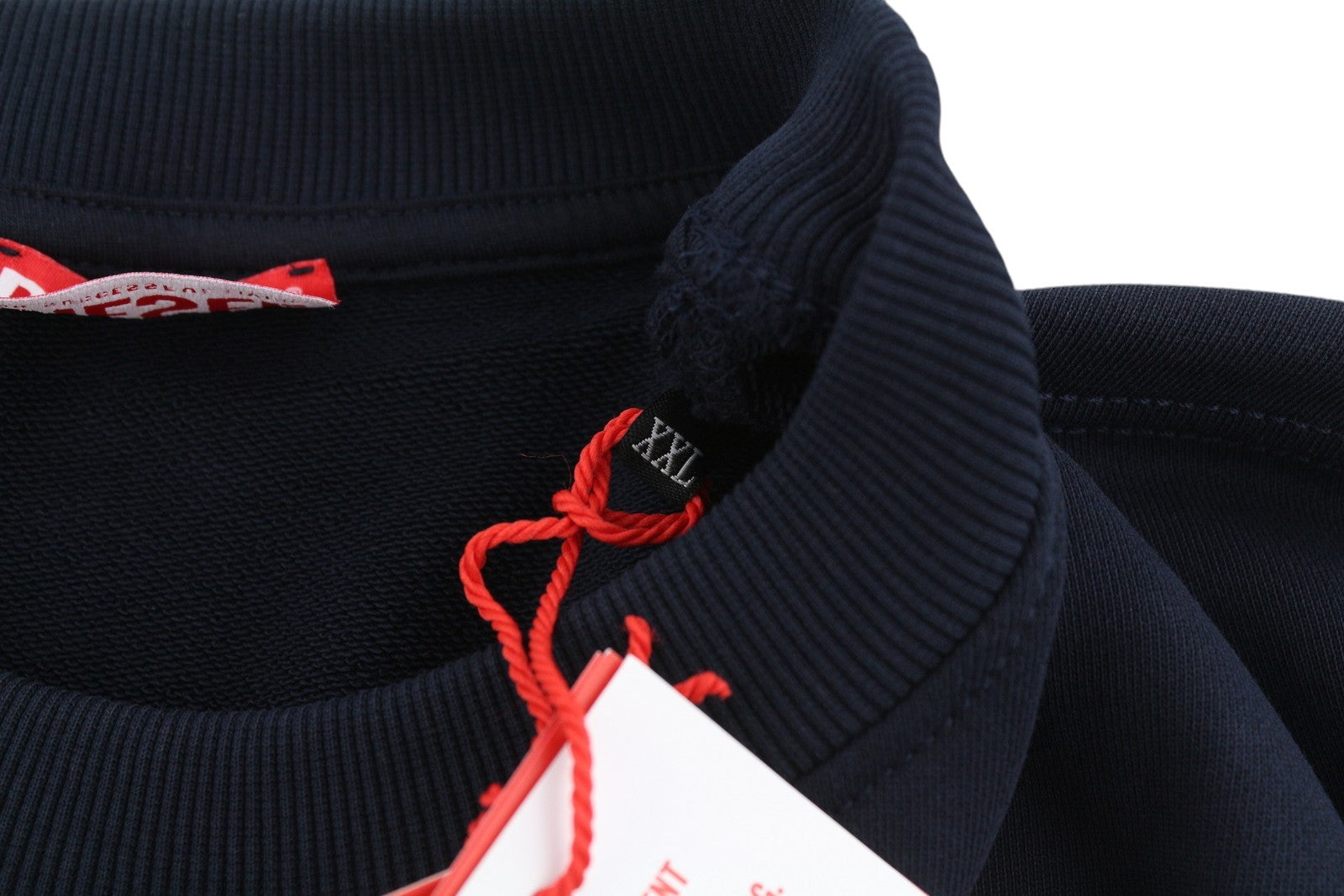 DIESEL S-Ginn-L3 Vyriški megztiniai 2XL tamsiai mėlyni megztiniai su kaklu, RRP 150 