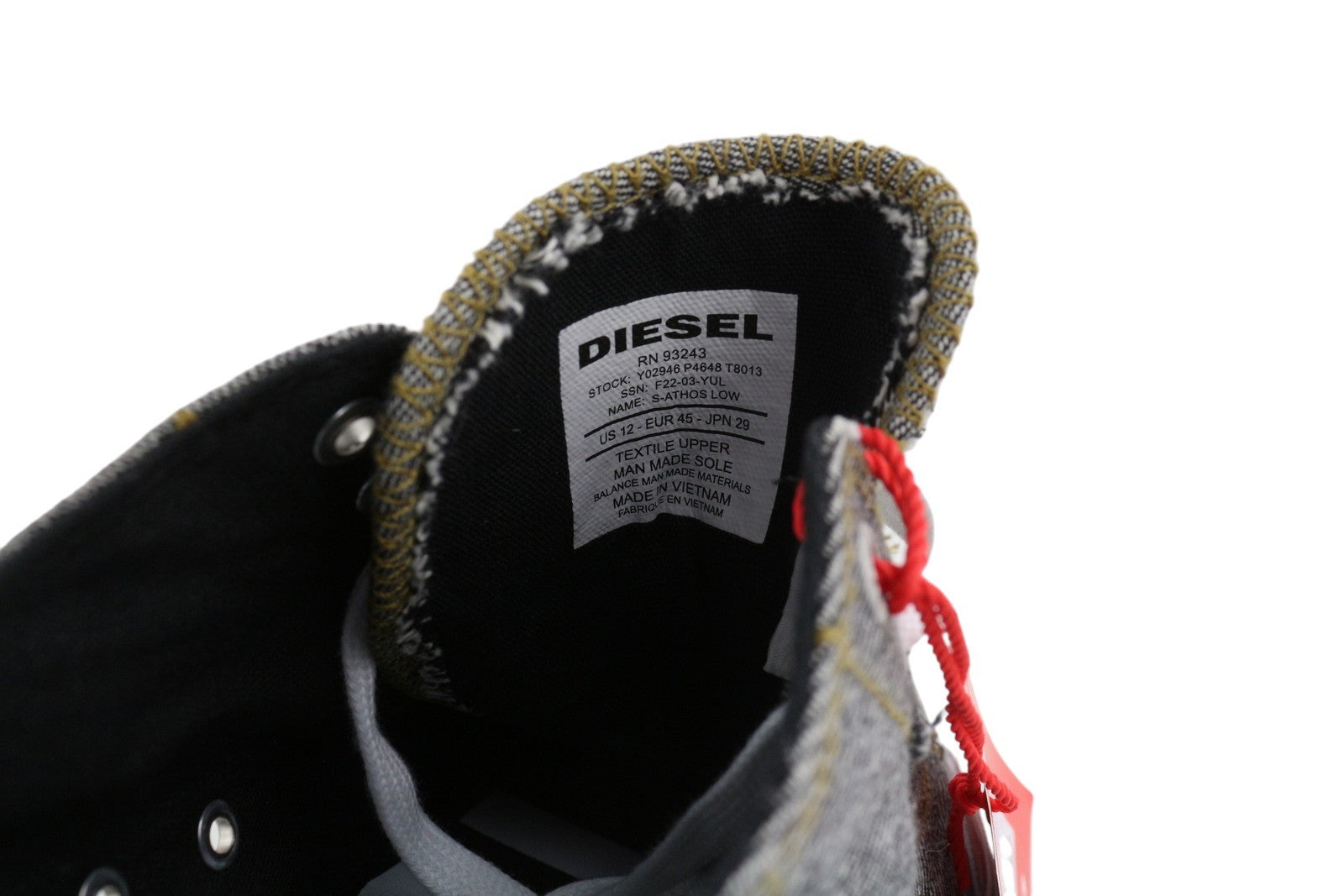 DIESEL S-Athos žemakulniai vyriški sportbačiai, EU45, tamsiai rudi, žemakulniai, su raišteliais, migdolų nosele, RRP 175 € 