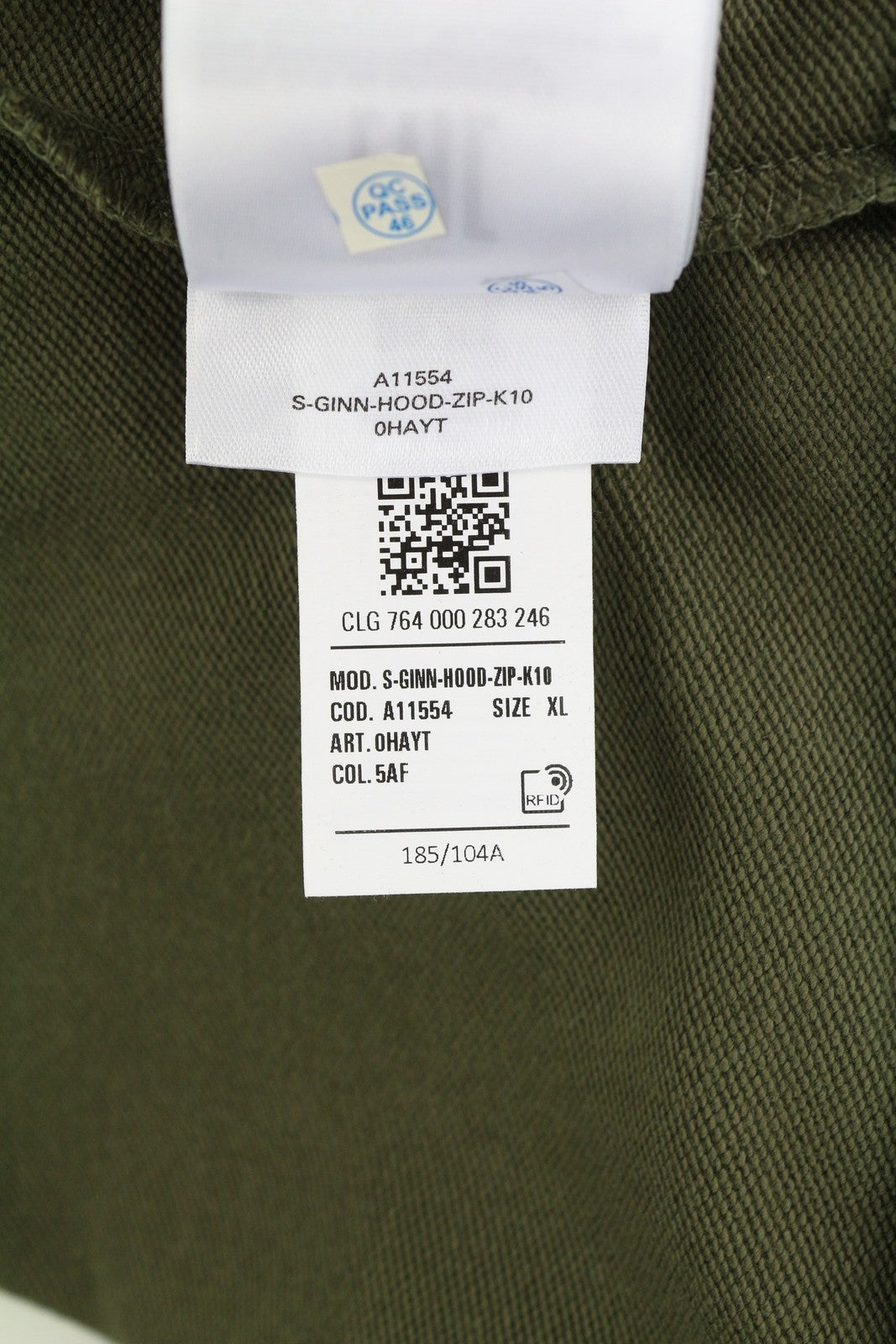 DIESEL S-Ginn-Hood-Zip-K10 vyriškas džemperis su gobtuvu, žalias, su užtrauktuku ir medvilninėmis kišenėmis, rekomenduojama kaina – 160 € 