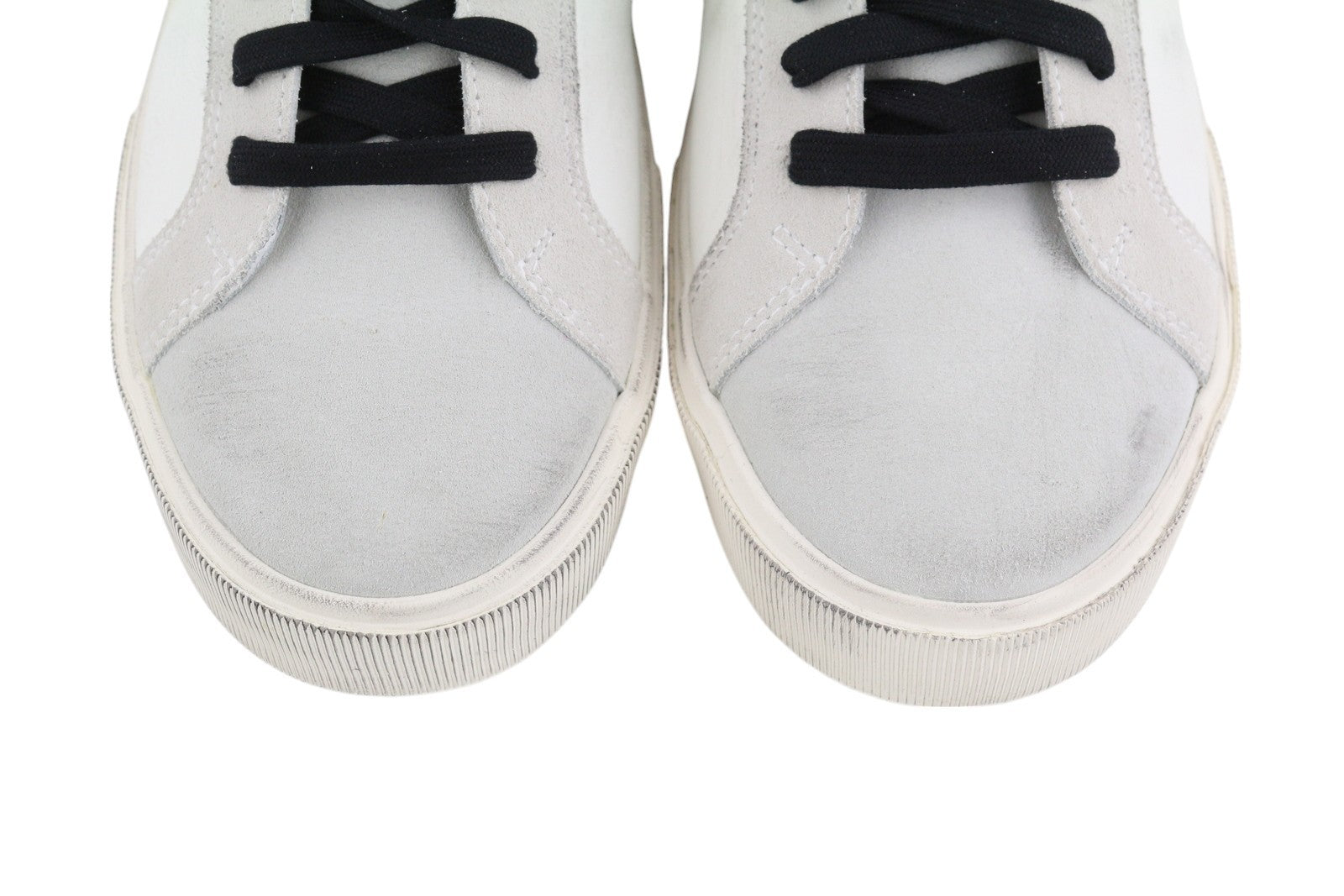 DIESEL S-Mydori Lc vyriški sportbačiai, balti, odiniai, migdolų spalvos nosys, suvarstyti, RRP 200 € 