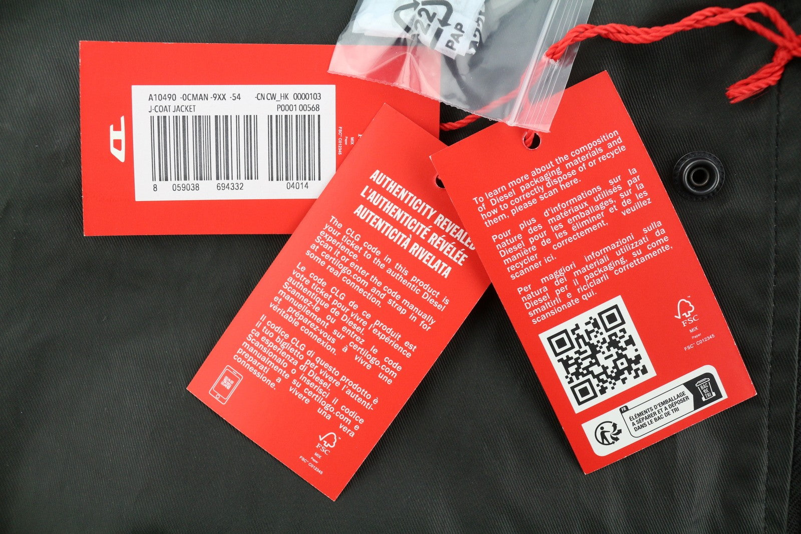 DIESEL J-Coat vyriška striukė 54, juoda, dengta, su gobtuvu ir be pamušalo, RRP 375 € 