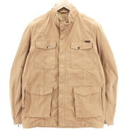 NUDIE JEANS Mick vyriška striukė M ruda su uždėtinėmis kišenėmis, užtrauktuku ir be pamušalo, užtrauktuku, rankogaliais su logotipu. 