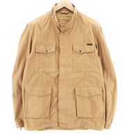 NUDIE JEANS Mick vyriška striukė XL dydžio ruda, su uždėtinėmis kišenėmis, užtrauktuku ir be pamušalo, su užtrauktuku ir rankogaliais. Logotipas. 