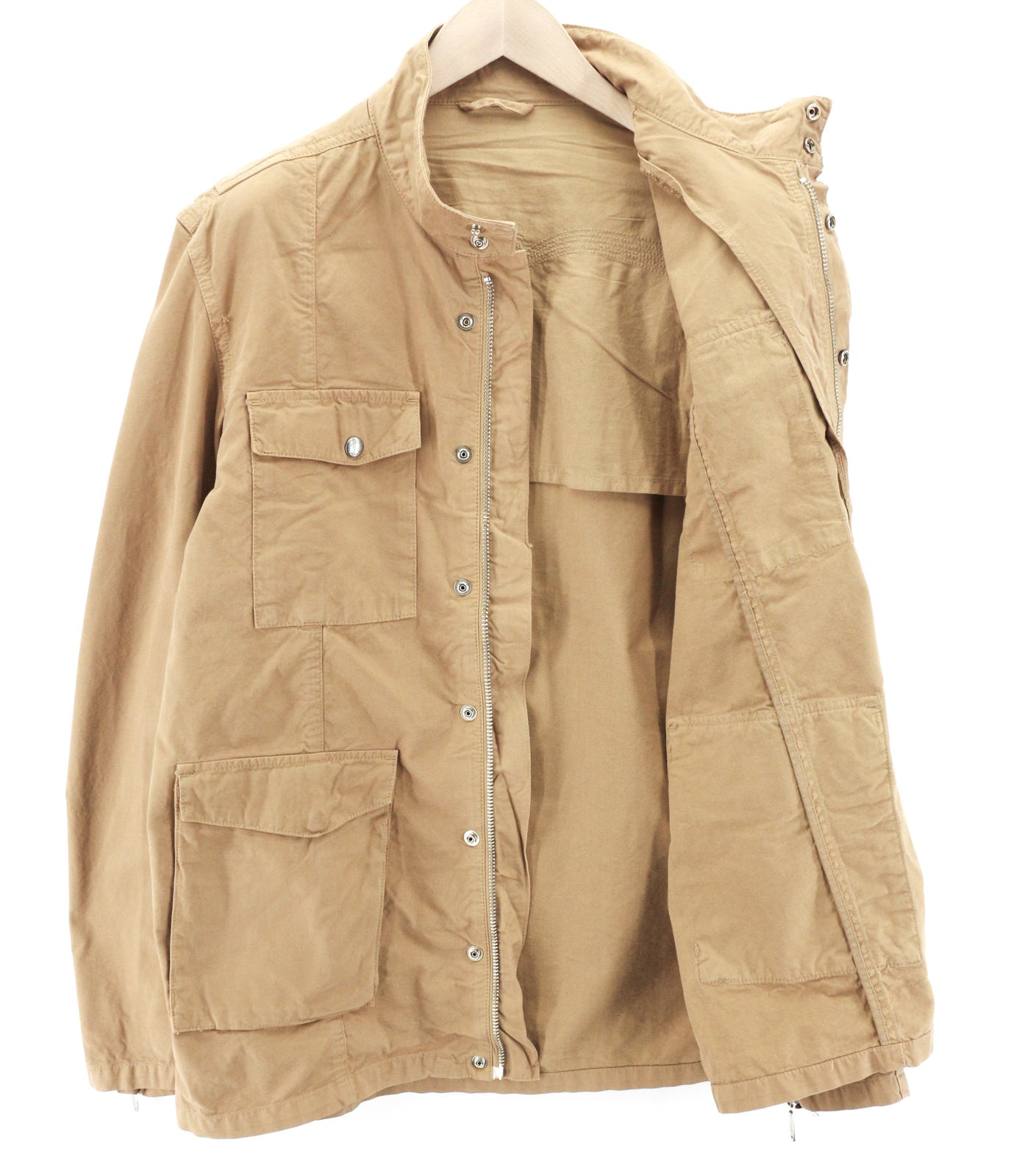 NUDIE JEANS Mick vyriška striukė XL dydžio ruda, su uždėtinėmis kišenėmis, užtrauktuku ir be pamušalo, su užtrauktuku ir rankogaliais. Logotipas. 