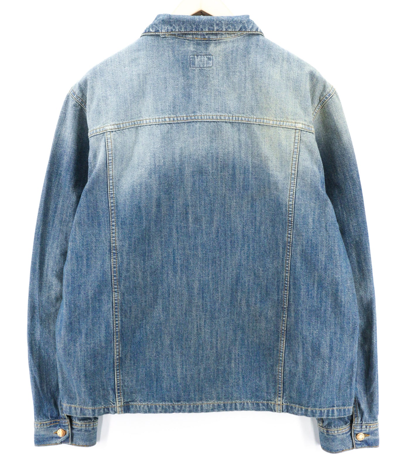 NUDIE JEANS Ronny vyriška striukė 2XL indigo spalvos kombinezonas, mėlyna, skalbta, su sagomis 