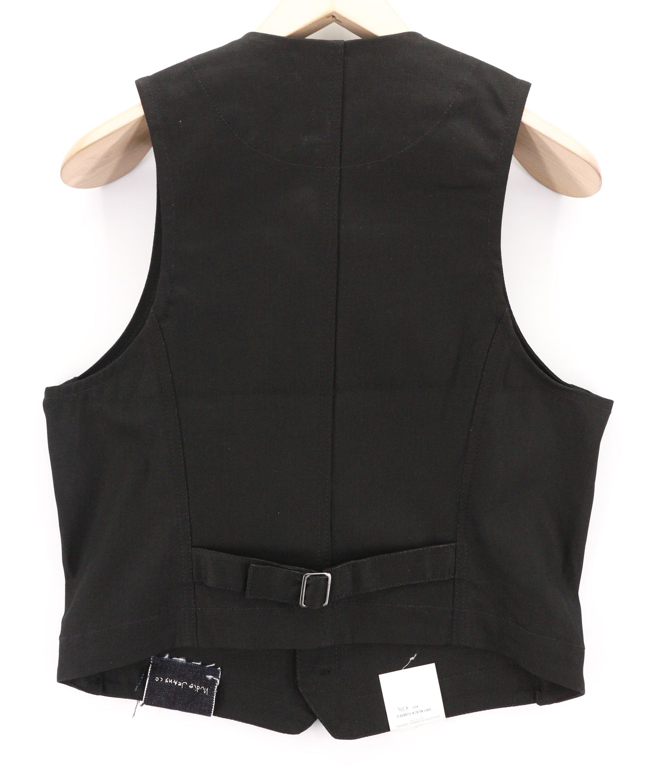 NUDIE JEANS Pal vyriška liemenė M Dry juoda su sagomis ir pusbelte be pamušalo, tamsi 