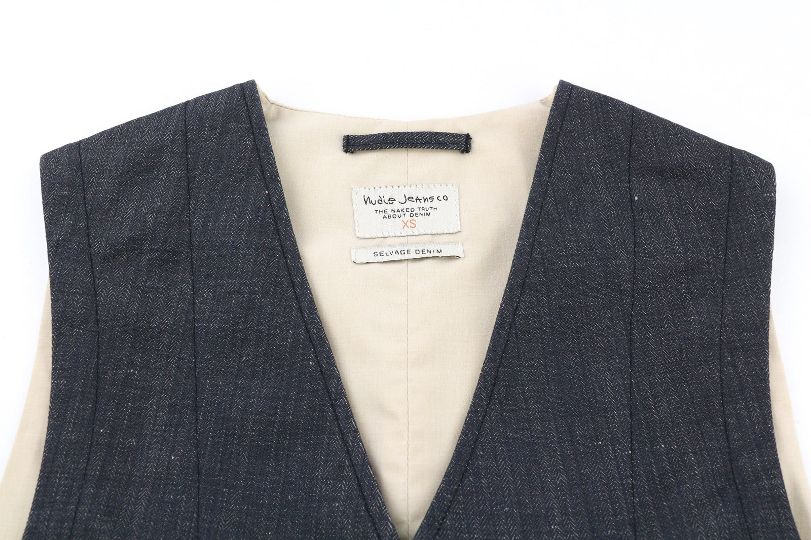 NUDIE JEANS Eino Broken Selvage vyriška liemenė XS, sagomis su pamušalu ir uždėtinėmis kišenėmis, mėlyna 