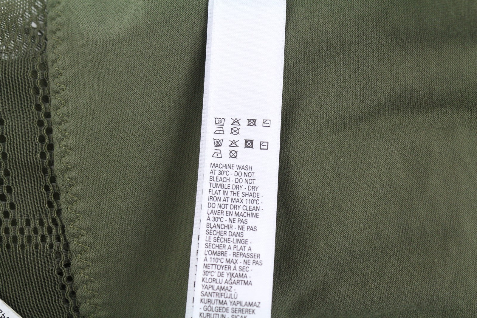 DIESEL Ufby-Bodymesh Uw moteriškas bodis S chaki spalvos be rankovių, V formos iškirpte, visiems metų laikams 