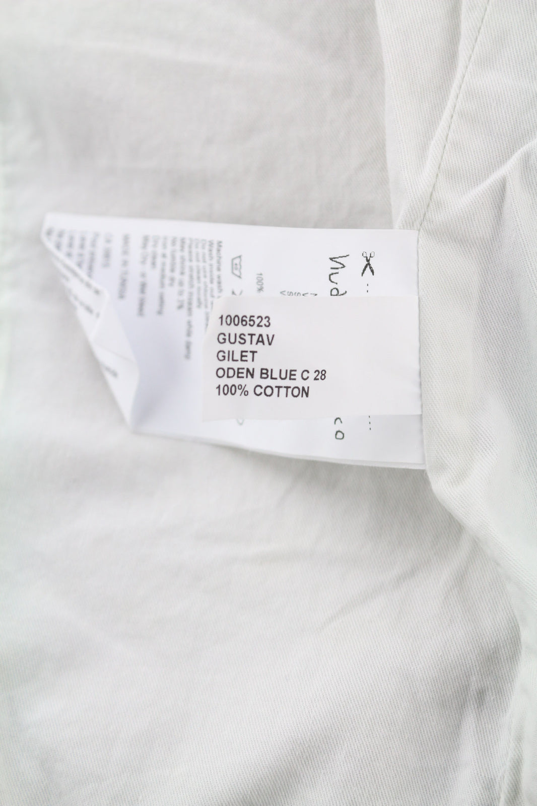 NUDIE JEANS Gustav vyriška liemenė M Oden mėlyna ekologiška sagomis su kišenėmis, plona pamušalu 