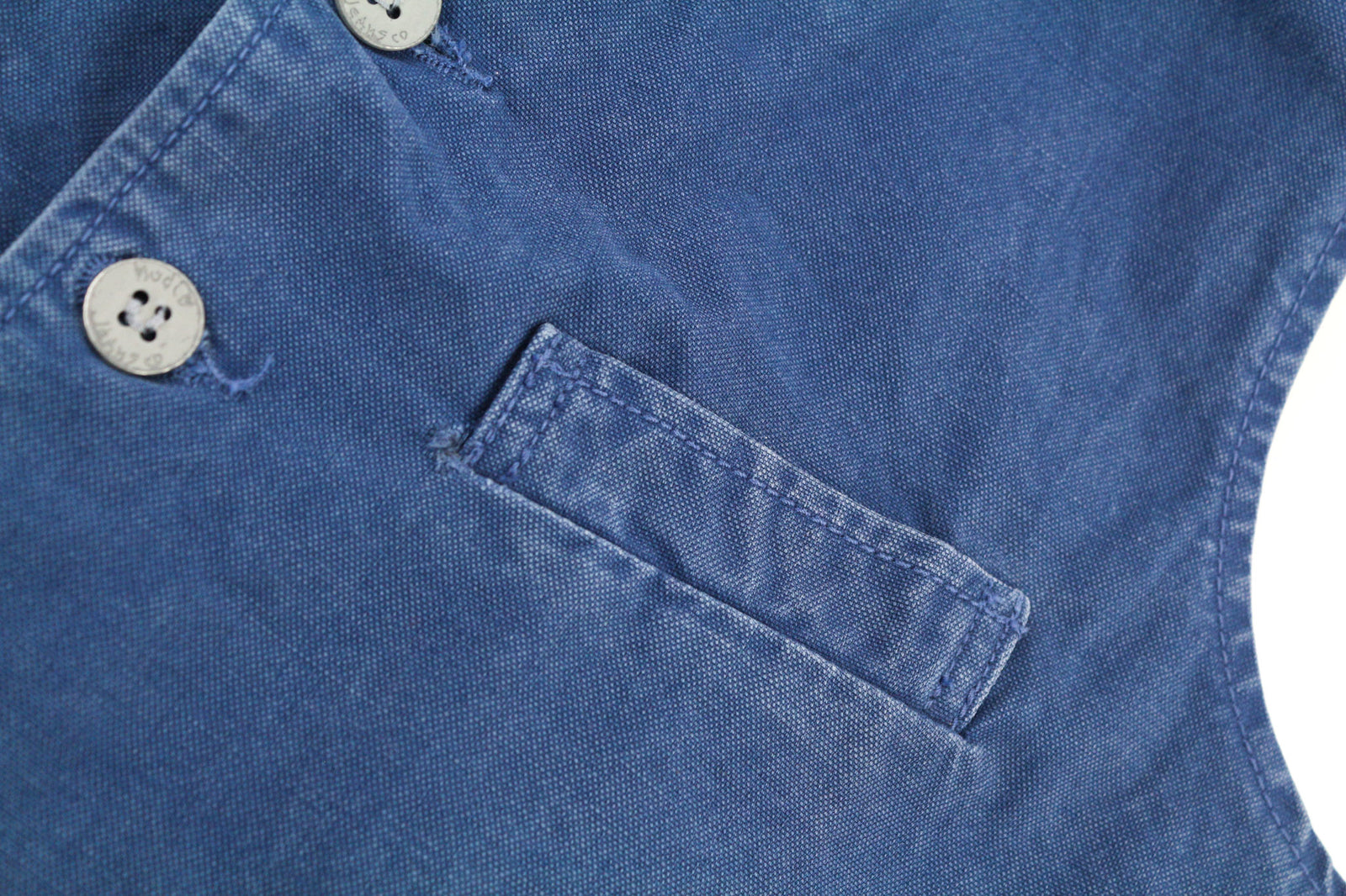 NUDIE JEANS Gustav vyriška liemenė M Oden mėlyna ekologiška sagomis su kišenėmis, plona pamušalu 