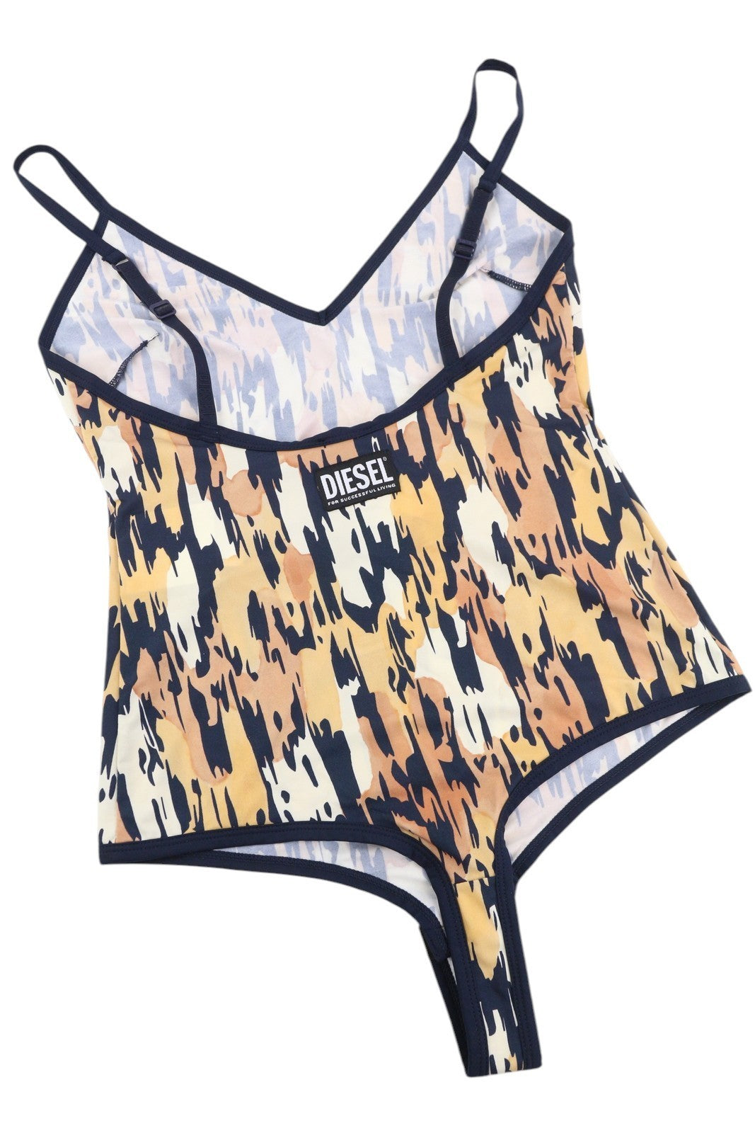 DIESEL Ufby-Kamhalas UW moteriškas bodis S raštuotas be rankovių, tamprus logotipas