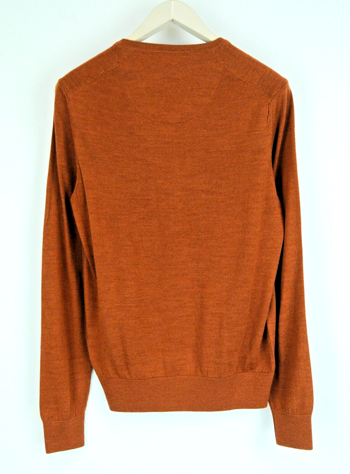 STATE OF ART Men S Orange Merino Wool Blend Long Sleeve Pullover