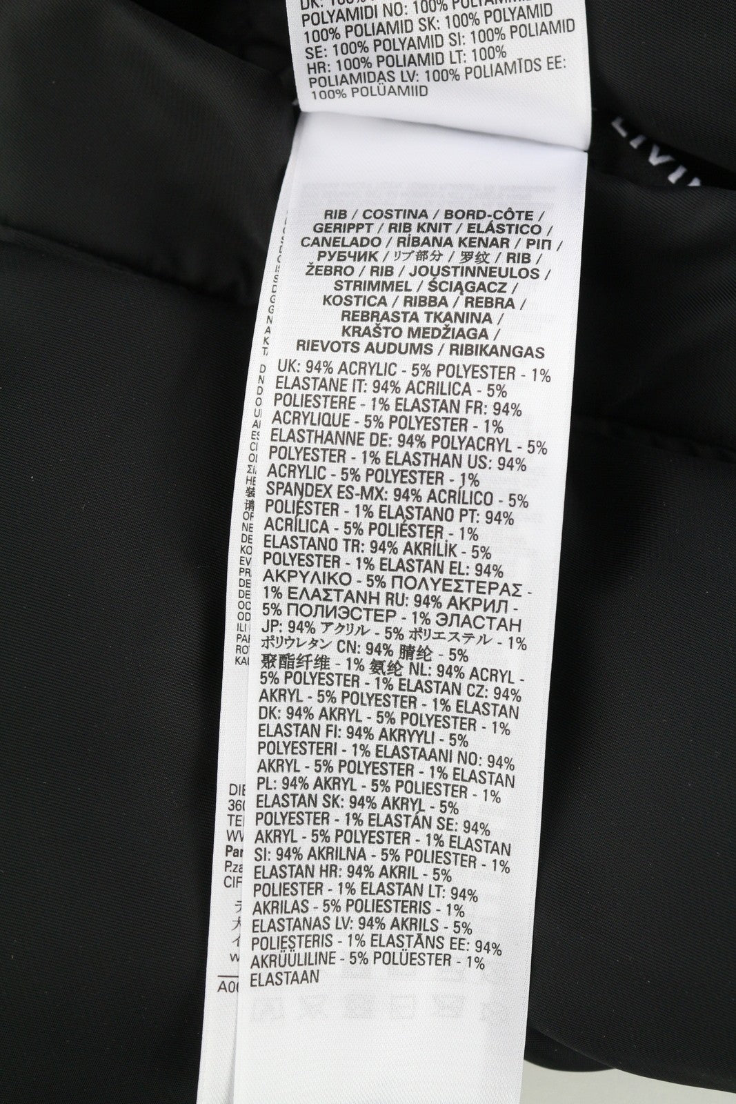 DIESEL W-Jupiter vyriška striukė L, juoda, dvipusė, blizganti, su logotipu, izoliuota, RRP 495 € 