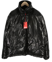 DIESEL W-Jupiter vyriška striukė L, juoda, dvipusė, blizganti, su logotipu, izoliuota, RRP 495 € 