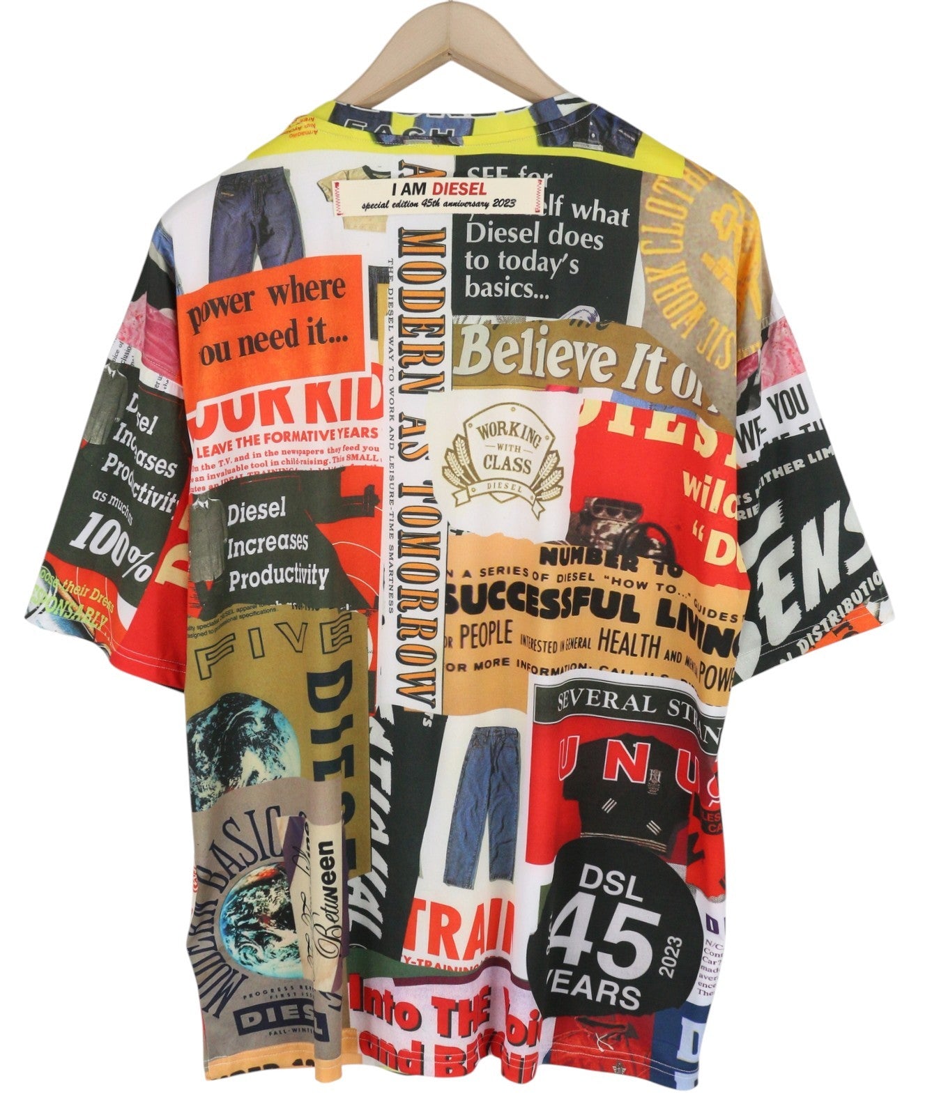 DIESEL Ann45-T-Boxt vyriški marškinėliai L 125 € 125 € spalvingais raštuotais kakleliu 