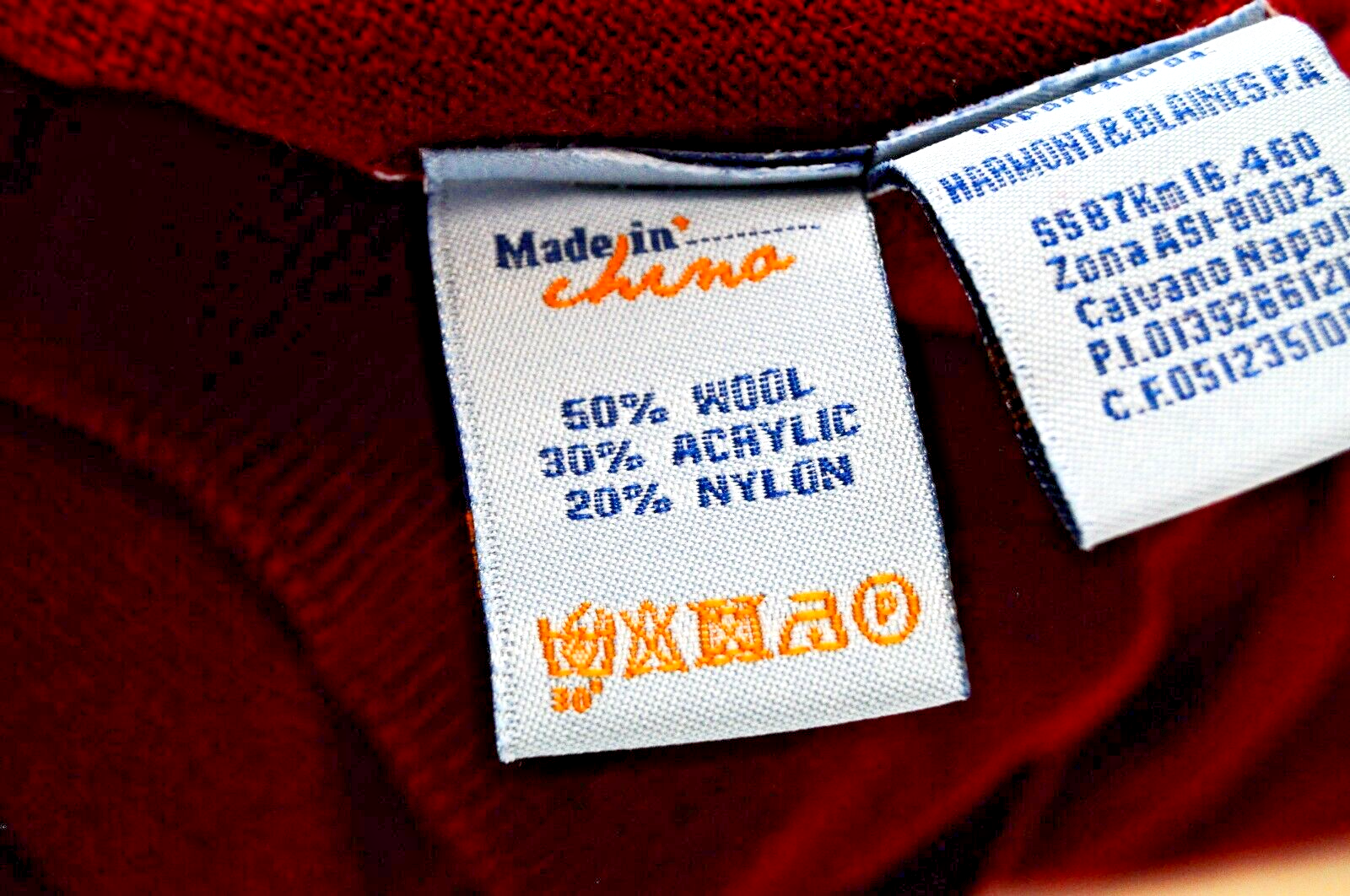 HARMONT &amp; BLAINE vyriškas raudonas vilnos mišinio ilgomis rankovėmis megztinis 