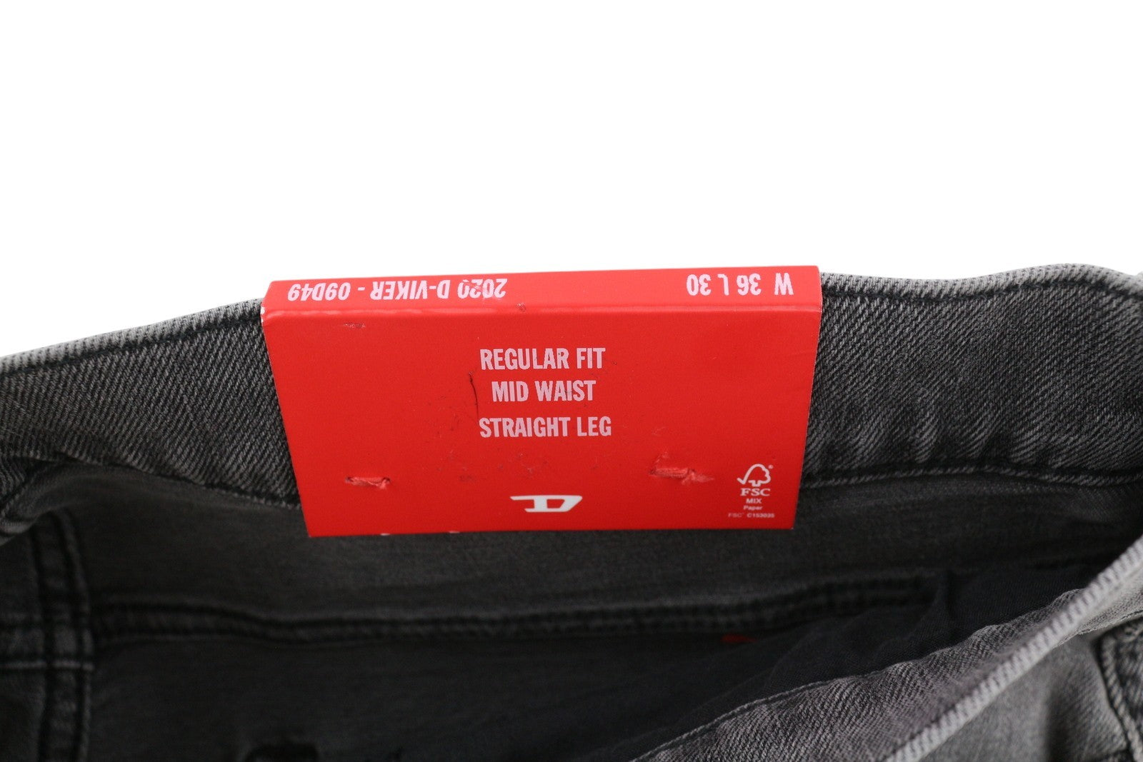 DIESEL 2020 D-Viker 09D49 vyriški džinsai W36/L30 įprasto kirpimo, tiesaus kirpimo, vidutinio juosmens. 