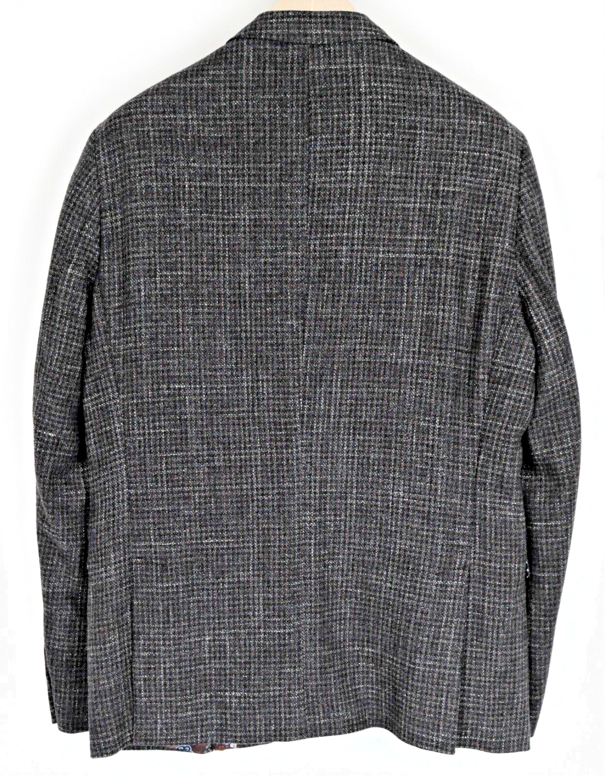 „STATE OF ART“ vyriškas 50 rudos ir tamsiai mėlynos spalvos klasikinis vieneilis švarkas iš medvilninės vilnos 