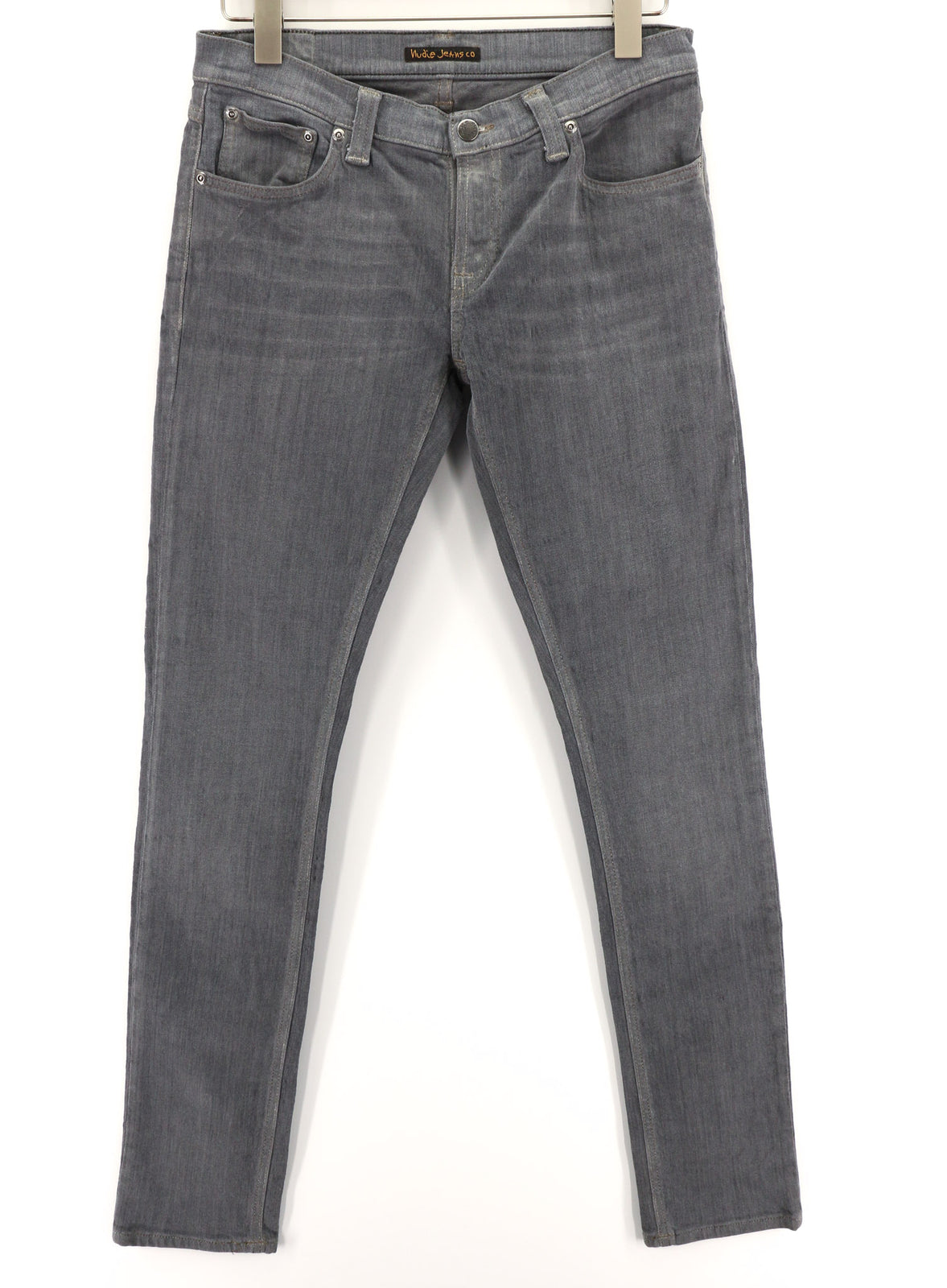 NUDIE JEANS Tight Long John Men Jeans W30/L34 Organic Charcoal Slim Fit Logo